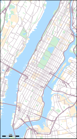 Map showing location in Manhattan